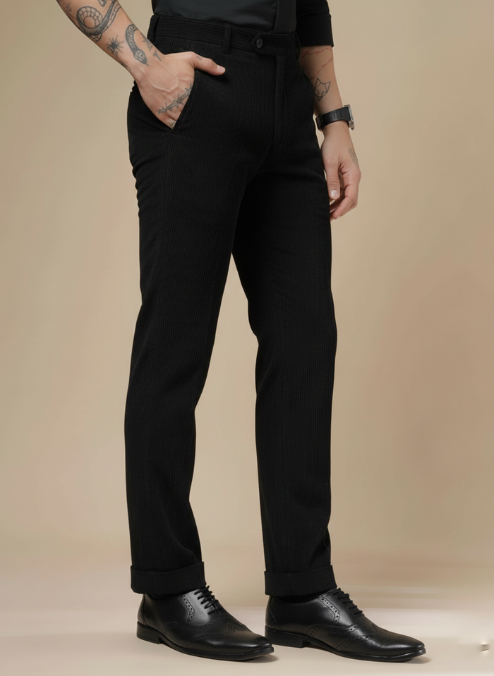 Men Pleated Formal Corduroy Pants | Boot Cut Fit by ITALIAN VEGA®