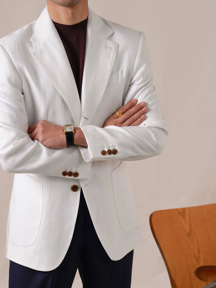 Men's Breathable Linen Single-Button Blazer BRABION
