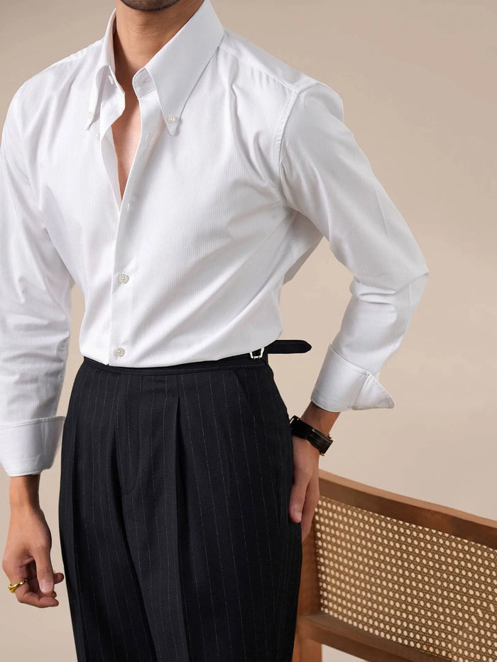 Men's Dress Shirt Bold Pointed Collar Button-Down - BRABION