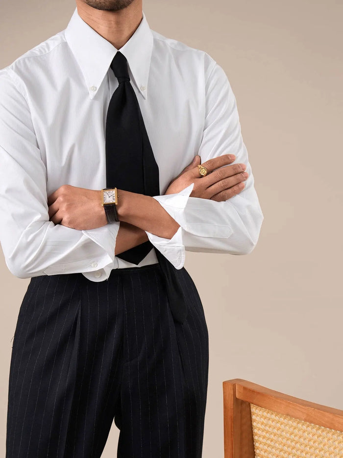 Men's Dress Shirt Bold Pointed Collar Button-Down - BRABION