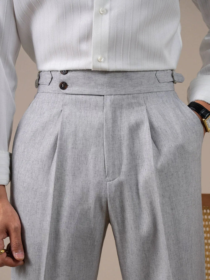 Men’s Grey Linen Dress Pants BRABION