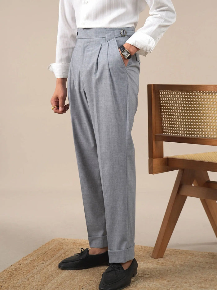 Men’s Italian Neapolitan Double-Pleat Dress Pants BRABION