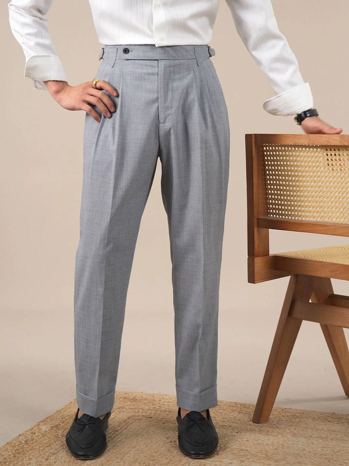 Men’s Italian Neapolitan Double-Pleat Dress Pants BRABION