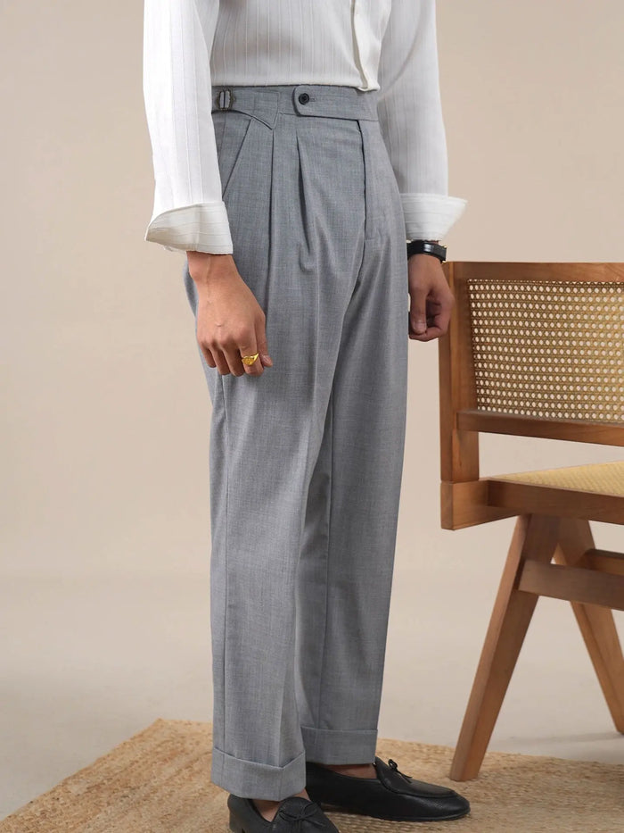 Men’s Italian Neapolitan Double-Pleat Dress Pants BRABION
