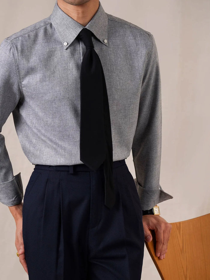 Men’s Italian Point Collar Long Sleeve Dress Shirt - BRABION