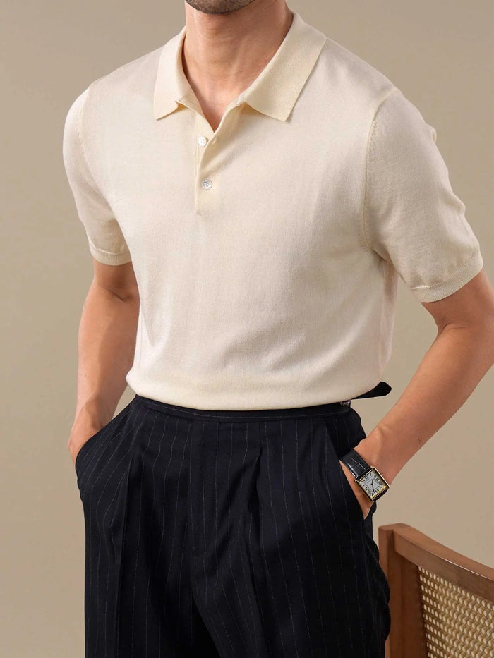 Men’s Italian-Style Lenzing Lyocell Knit Polo Shirt BRABION