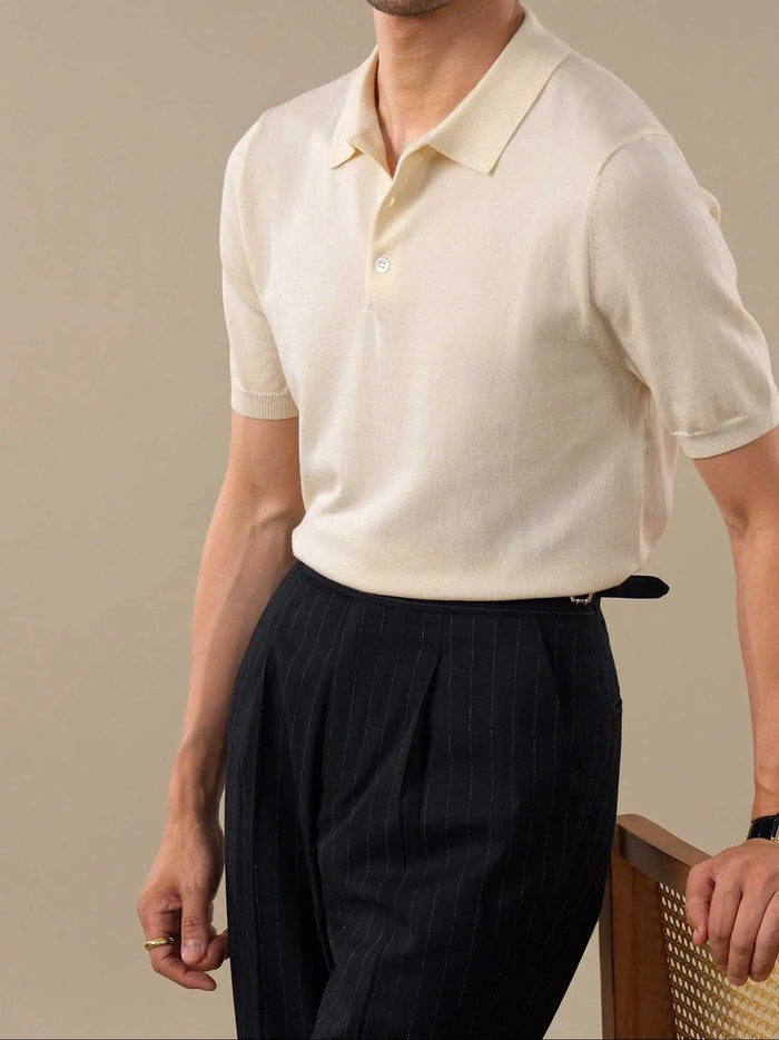 Men’s Italian-Style Lenzing Lyocell Knit Polo Shirt BRABION