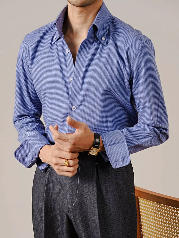Men’s Italian-Style Point Collar Cotton Dress Shirt - BRABION