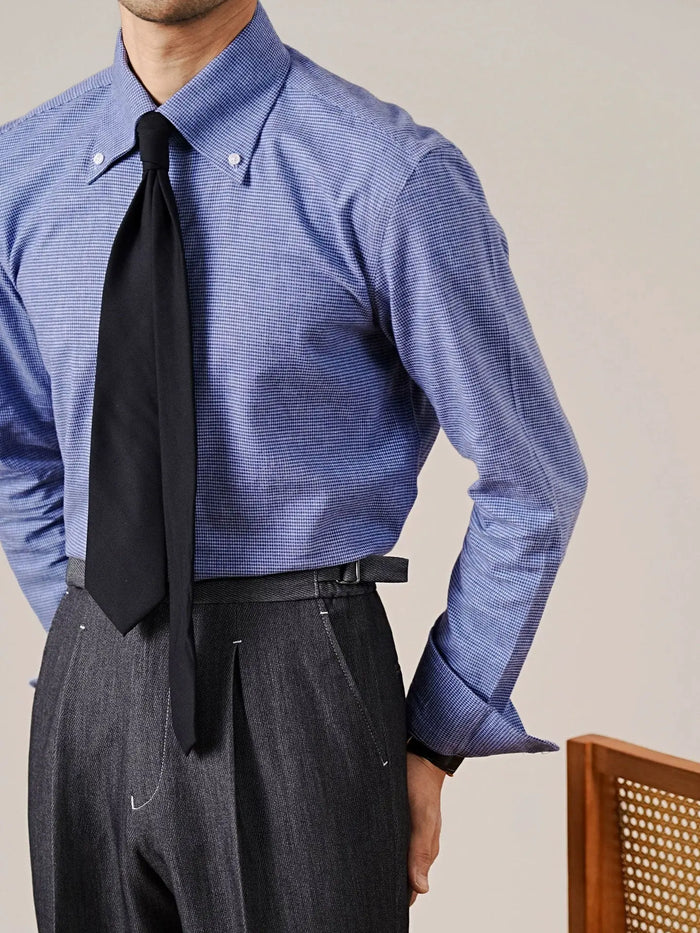 Men’s Italian-Style Point Collar Cotton Dress Shirt - BRABION