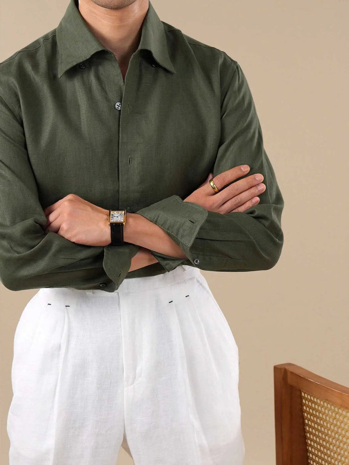 Men’s Summer Breathable Lightweight Linen Shirt BRABION