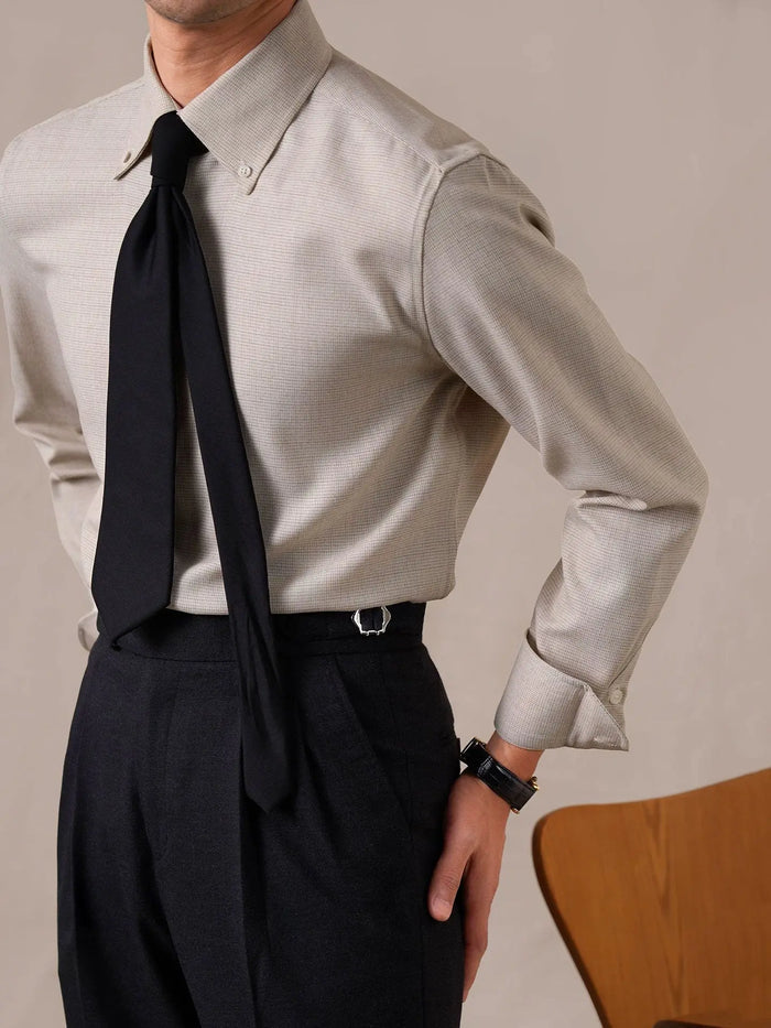 Men’s Wrinkle-Free Long Sleeve Plaid Dress Shirt - BRABION