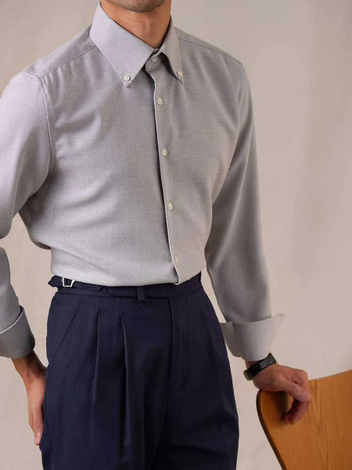 Men’s Wrinkle-Free Long Sleeve Plaid Dress Shirt - BRABION