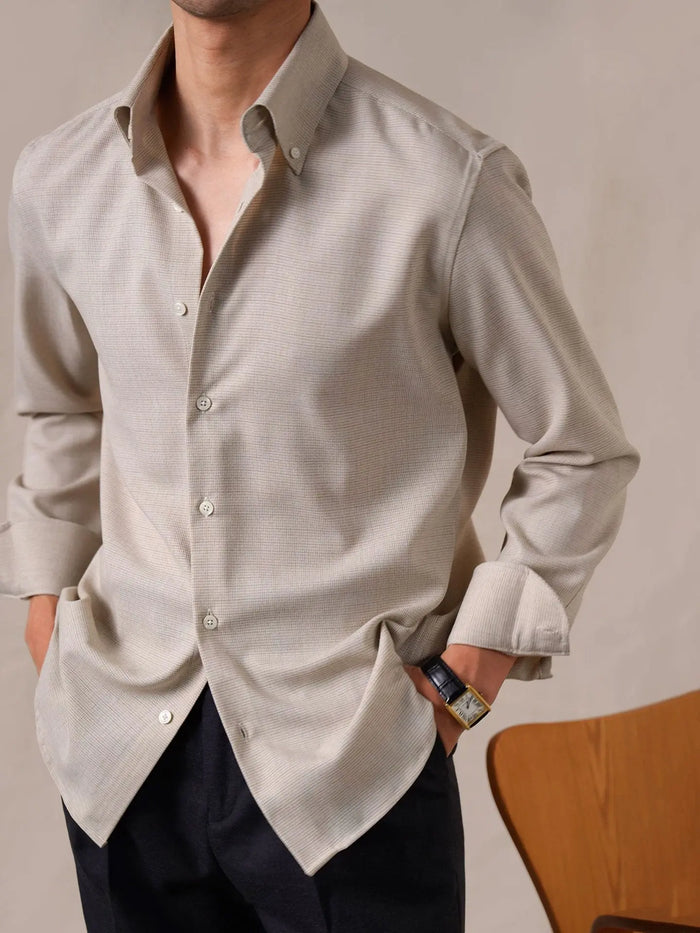 Men’s Wrinkle-Free Long Sleeve Plaid Dress Shirt - BRABION