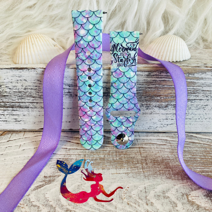 Mermaid Kisses Print Silicone Band For Fitbit Versa 1/2