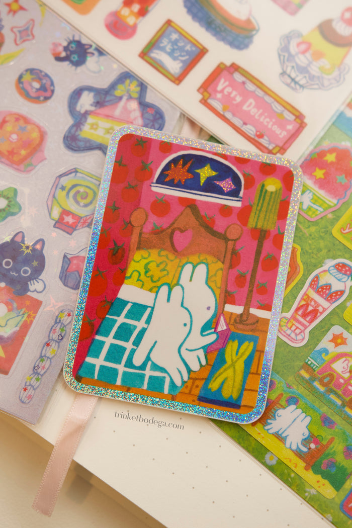 'Midnight Storytelling' Glitter Vinyl Sticker