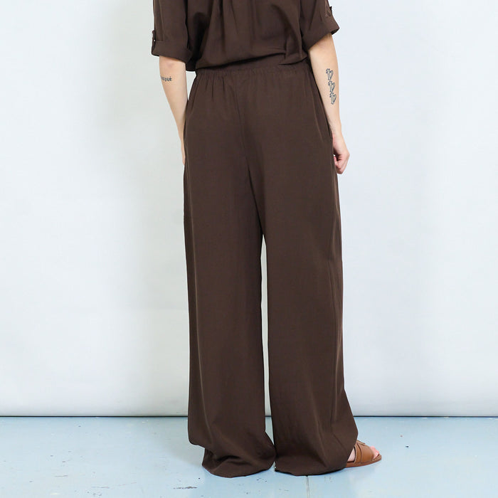 Minimal drawstring wide leg trousers wholesale