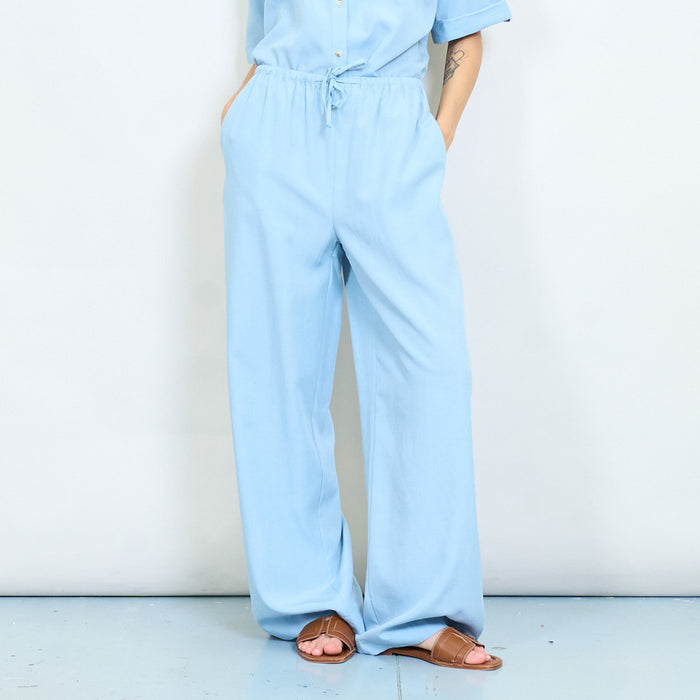 Minimal drawstring wide leg trousers wholesale