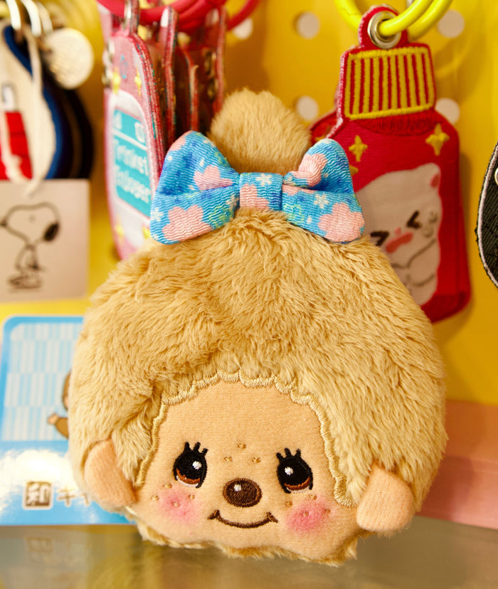 Monchhichi Blonde Floral Bow Plush Coin Purse