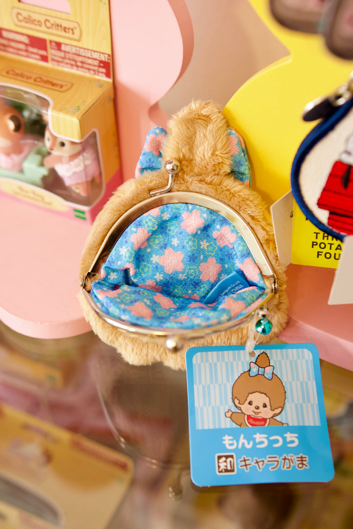 Monchhichi Blonde Floral Bow Plush Coin Purse