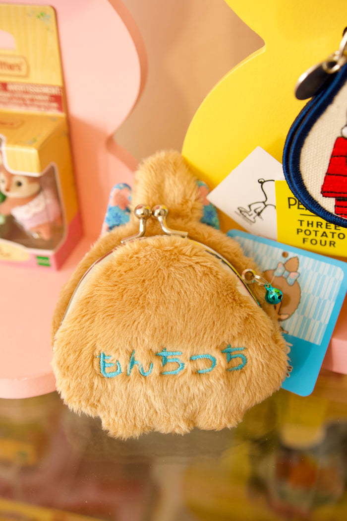 Monchhichi Blonde Floral Bow Plush Coin Purse
