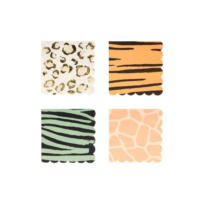 Napkins - Safari Animal Print - Scallop Edge - Small