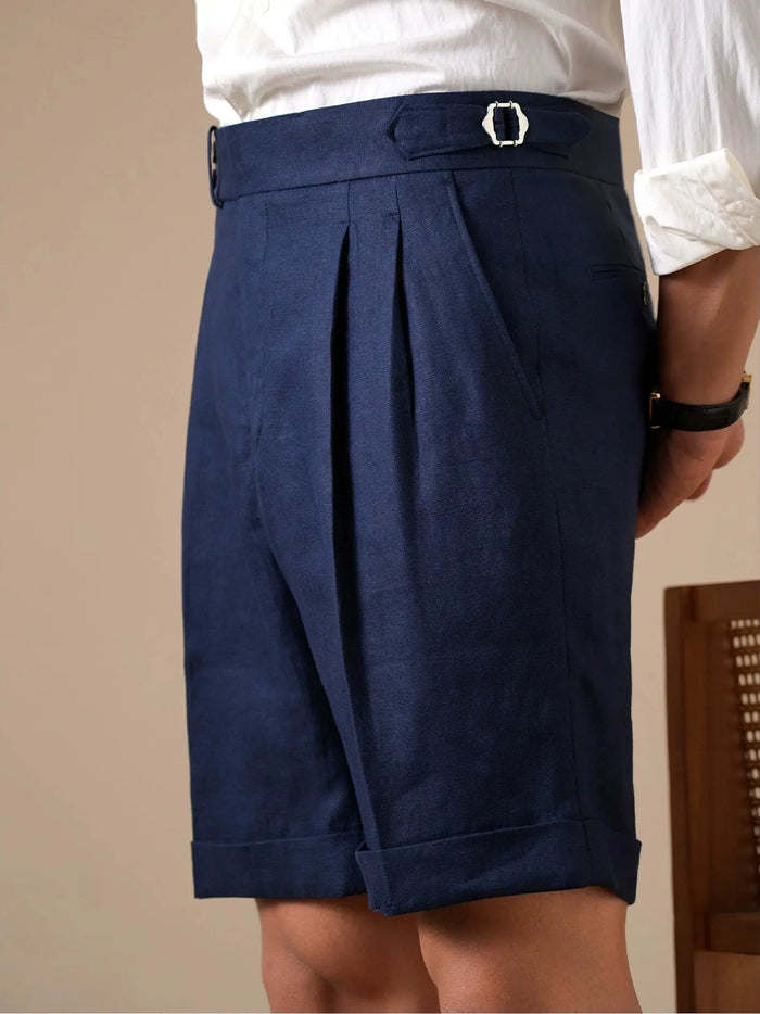 Naples Pleated Linen Shorts for Men BRABION