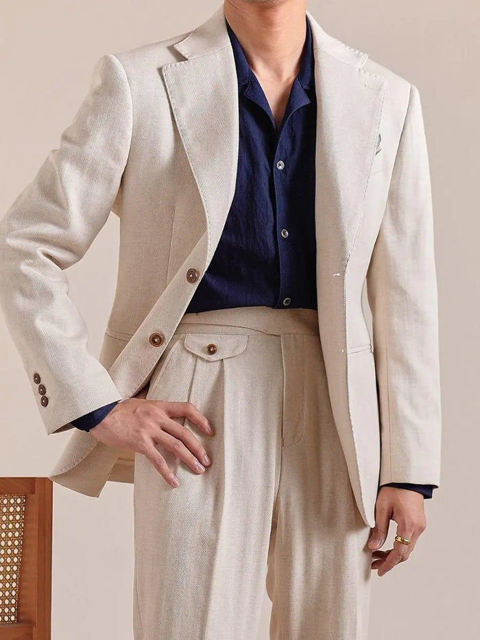 Napoli High Waisted Linen Gurkha Pants - BRABION