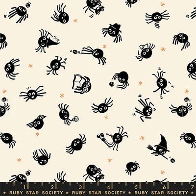 Natural- Spiders- Freaky Familiars- Fat Quarter
