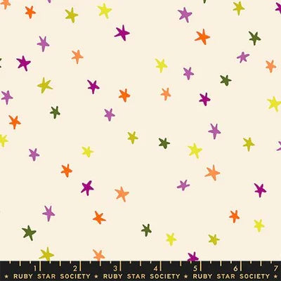 Natural Spooky Starry- Freaky Familiars- Fat Quarter