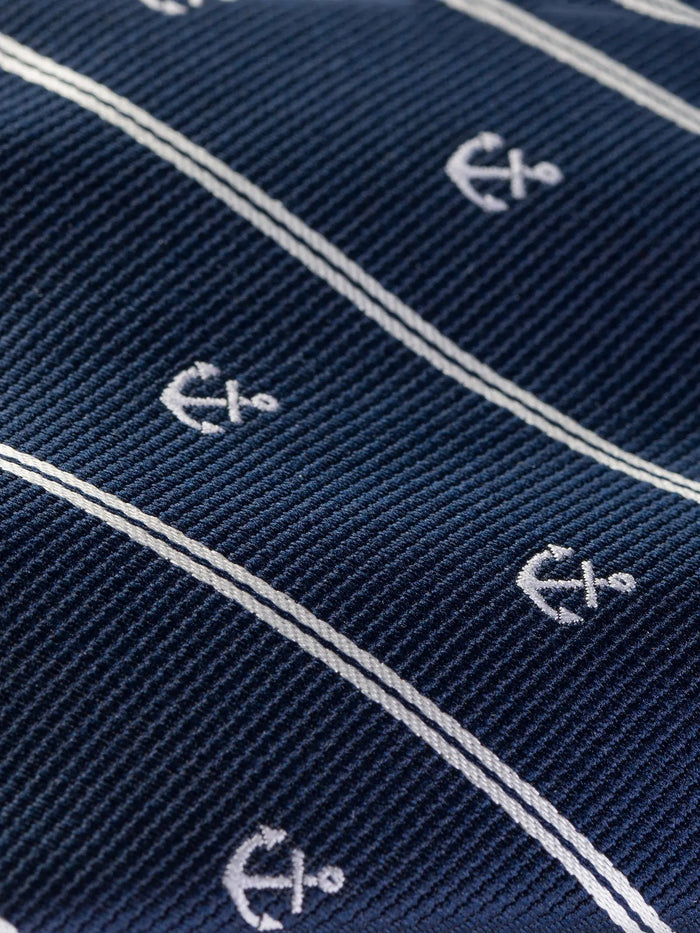 Navy Striped Tie 9cm - BRABION