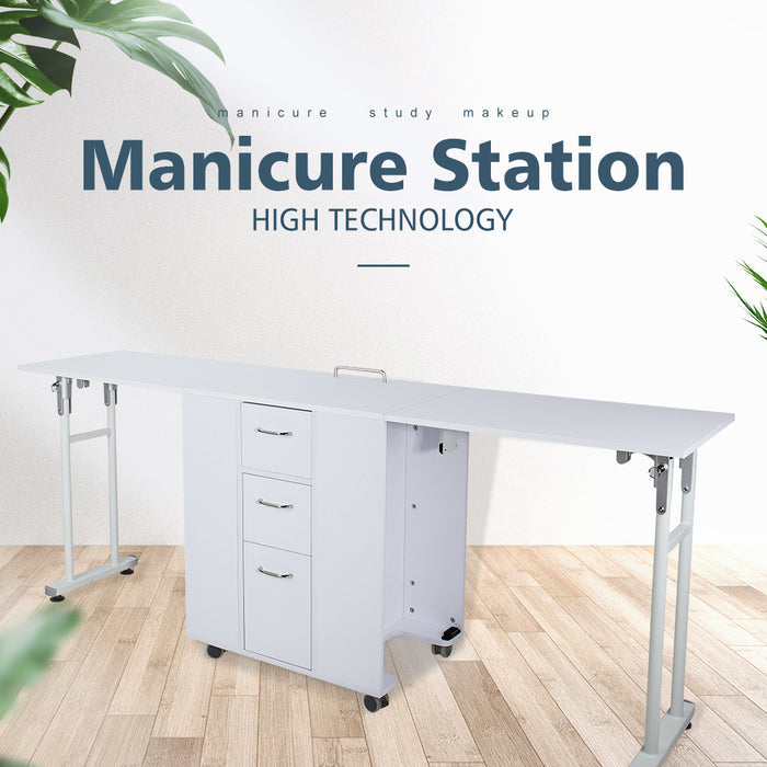 NINA Folding manicure station Nail Desk Double Size