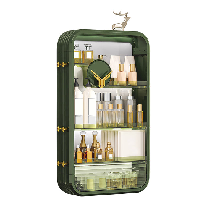 NNEAGS Green Multi Tier Cosmetic Storage Rack Bathroom Vanity Tray Display Stand Organiser-0