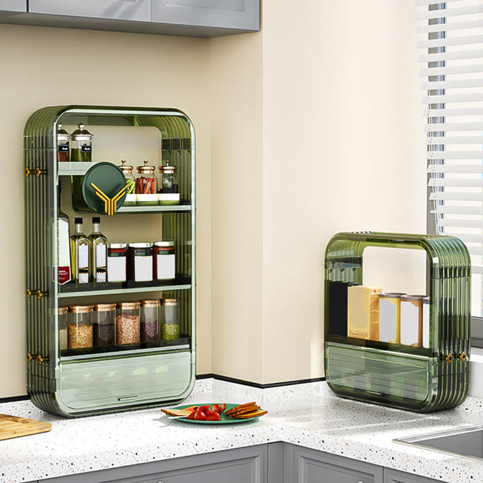 NNEAGS Green Multi Tier Cosmetic Storage Rack Bathroom Vanity Tray Display Stand Organiser-1