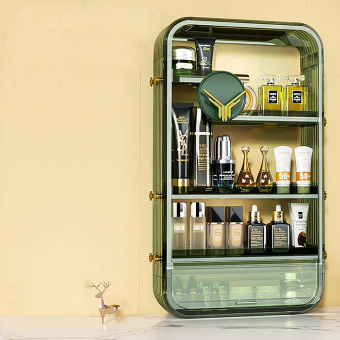 NNEAGS Green Multi Tier Cosmetic Storage Rack Bathroom Vanity Tray Display Stand Organiser-2