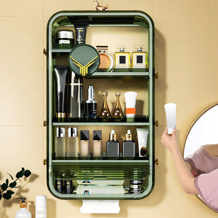 NNEAGS Green Multi Tier Cosmetic Storage Rack Bathroom Vanity Tray Display Stand Organiser-3
