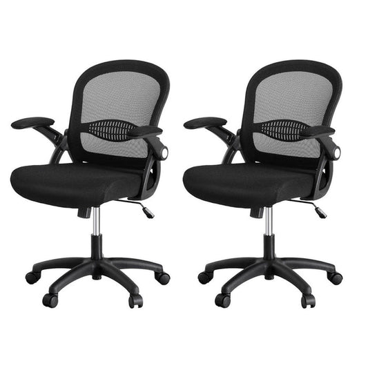 NNEDSZ Artiss 2x Mesh Office Chair Computer Gaming Desk Chairs Work Study Mid Back-0