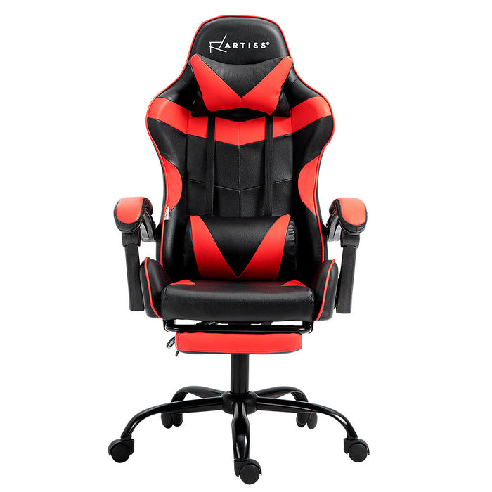 NNEDSZ Artiss Gaming Office Chair Recliner Footrest Red-2