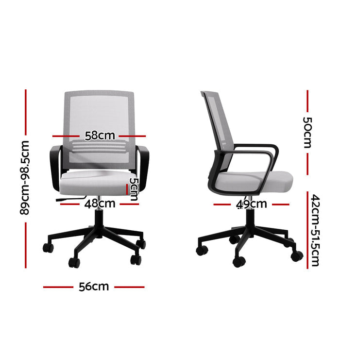 NNEDSZ Artiss Mesh Office Chair Computer Gaming Desk Chairs Work Study Mid Back Grey-1