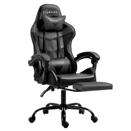 NNEDSZ Gaming Office Chair Executive Computer Leather Chairs Footrest Grey-0