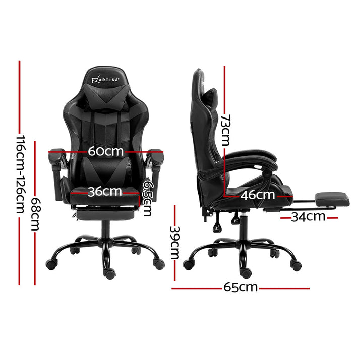 NNEDSZ Gaming Office Chair Executive Computer Leather Chairs Footrest Grey-1