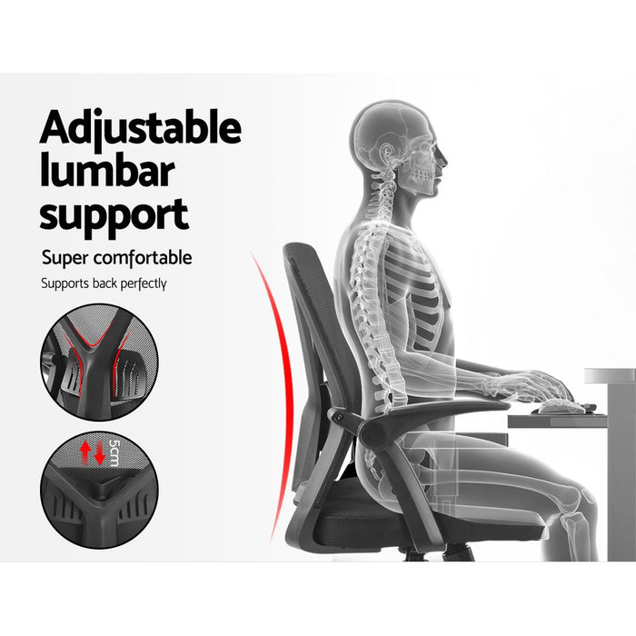 NNEDSZ Gaming Office Chair Mesh Computer Chairs Swivel Executive Mid Back Black-2
