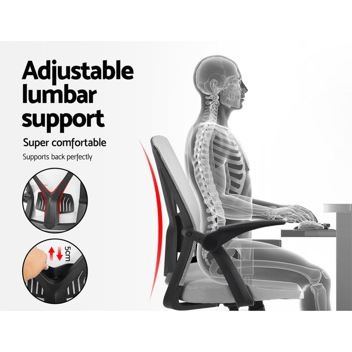 NNEDSZ Office Chair Gaming Executive Computer Chairs Study Mesh Seat Tilt Grey-2