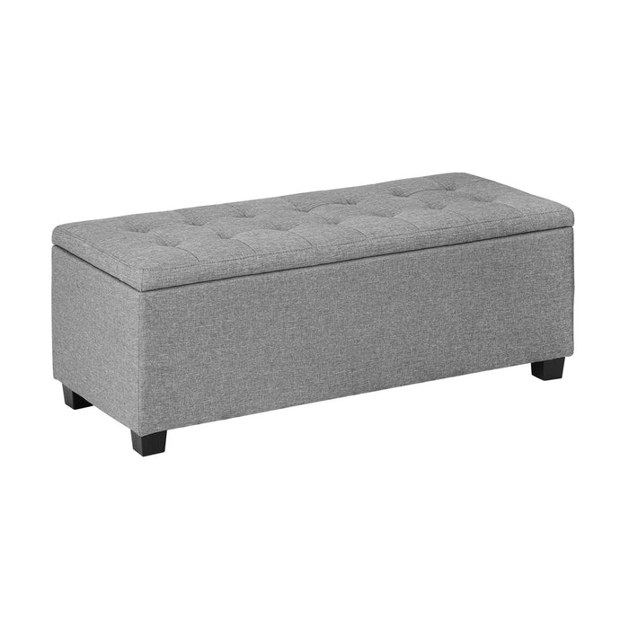 NNEED Storage Ottoman Faux Linen Light Grey-0