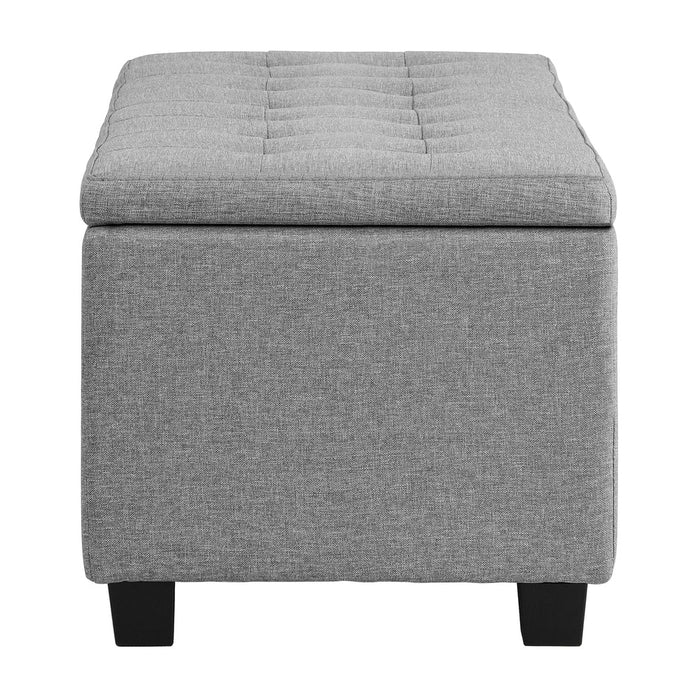 NNEED Storage Ottoman Faux Linen Light Grey-1