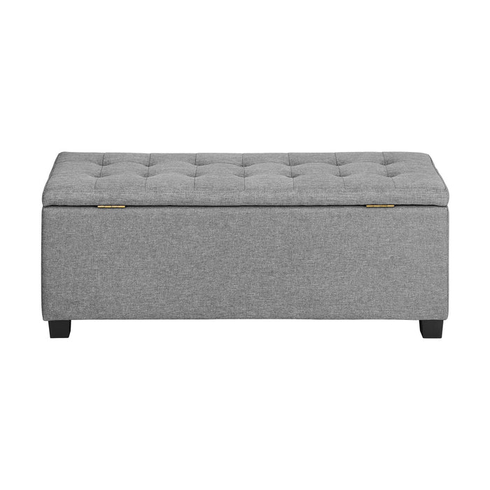 NNEED Storage Ottoman Faux Linen Light Grey-3