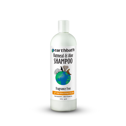 Earthbath Oatmeal & Aloe Shampoo bottle on a white background