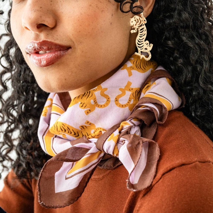 Olivia Square Scarf Tiger Print Wholesale