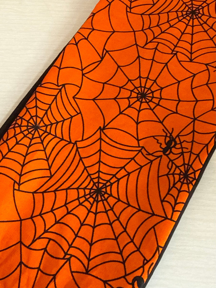 Orange Spiderweb Print Headscarf (self tie)