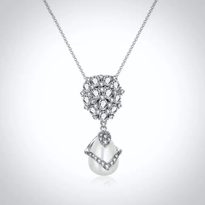 Wedding Pearl Jewelry - Pearl and Cubic Zirconia Bridal Jewelry Set
