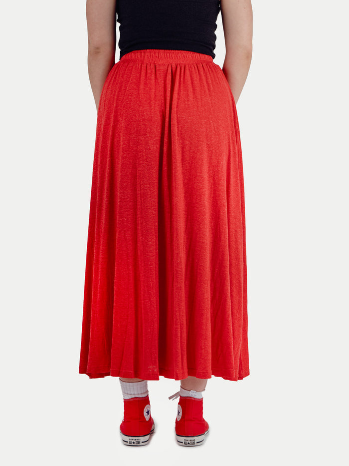 Organic Hemp Bamboo Maxi Skirt | Tomato-Image 3